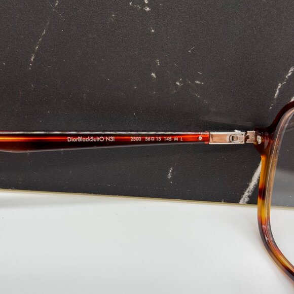 NEW DIOR DIORBLACKSUITO N3I 2500 SQUARE HAVANA EYEGLASSES DIOR - Picture 7 of 9